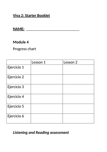 Starter booklet Viva 2 Module 4