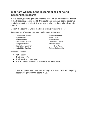 Spanish- independent project