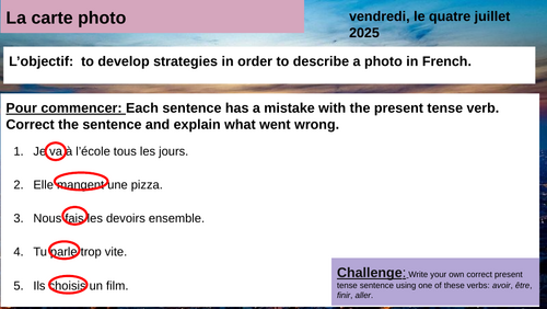 AQA French New Spec Describing a photo in French_ Speaking & Writing Aid