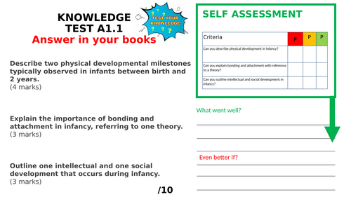 Knowledge Tests - AAQ Unit 1: Human Lifespan and development
