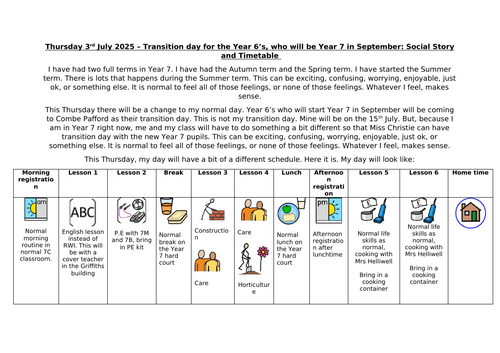 Social story: transition day yr 7