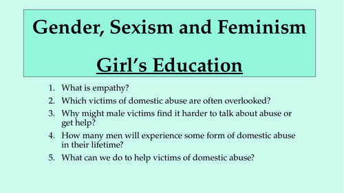 Gender, Sexism and Feminism - Girl’s Education - Malala
