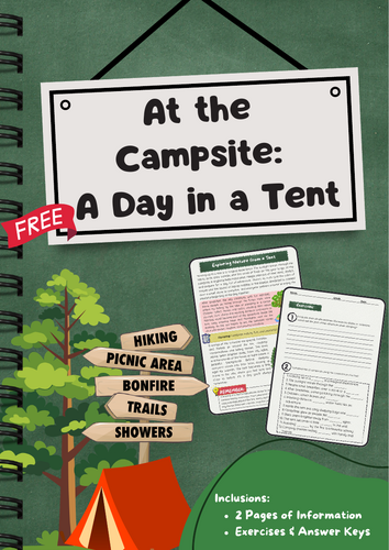 Camping Life: A Day in a Tent FREE MATERIAL