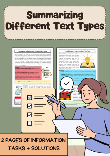 Summarizing Text Types: Narrative, Informational, Opinion