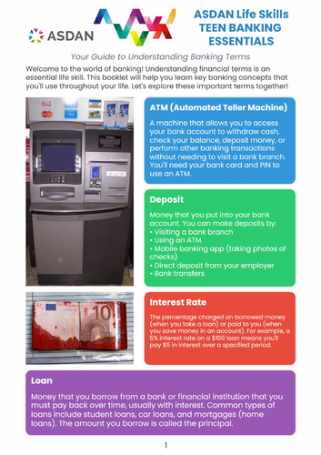 ASDAN Living Independently  - Tracking your Money - Task A2