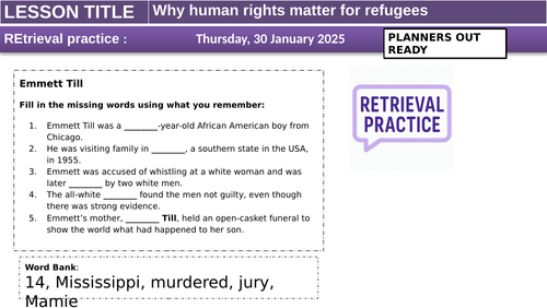 Refugees and human rights KS3