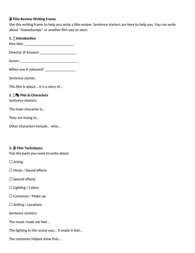 Year 7 Film Scheme of Work