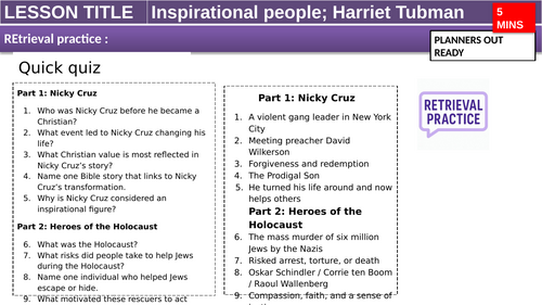 Harriet Tubman - inspirational People