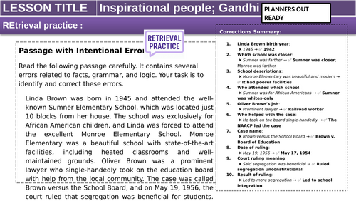Gandhi - Inspirational People KS3