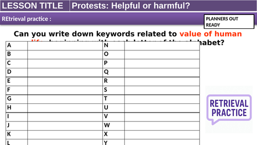 Protests and violence KS3/4 Religious Studies