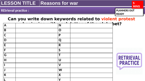 Reasons for war KS3/4