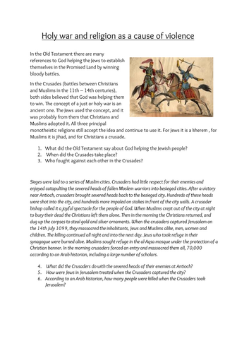 Holy war KS3/4