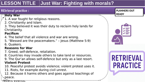 Just war theory KS3/4