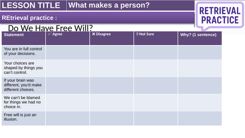 What makes a person? Philosophy KS3/4