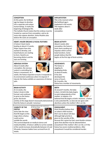 Abortion KS3/4  Religious Studies