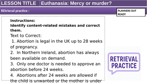 Euthanasia KS3/4