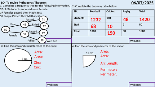 Intro to Pythagoras moving into Applied Pythagoras
