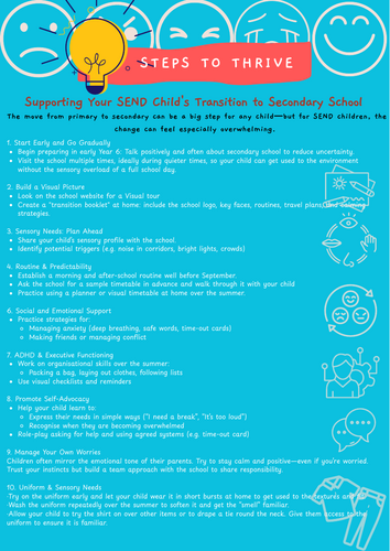 Parent Tips - Supporting Y6 to secondary transition
