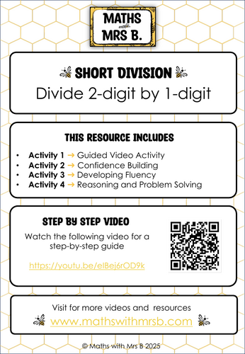 Short Division 2-digit by 1-digit | Maths with Mrs B.