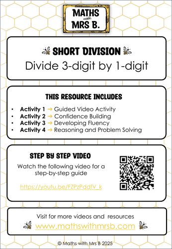 Short Division 3-digit by 1-digit | Maths with Mrs B.