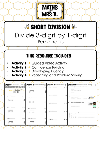 Short Division 3-digit by 1-digit | Remainders | Maths with Mrs B.