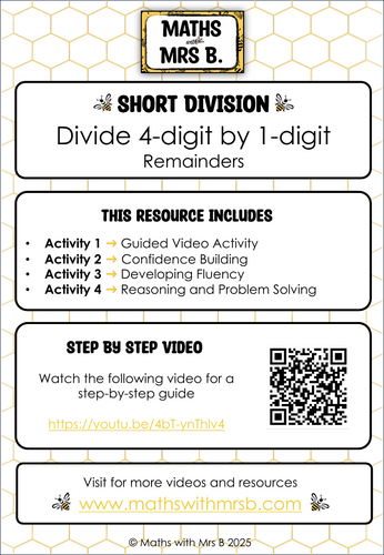 Short Division 4-digit by 1-digit | Maths with Mrs B.