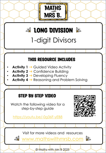 Long Division | 1-digit Divisors | Math with Mrs B.