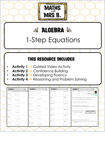 1-step Equations | Algebra | Math with Mrs B.