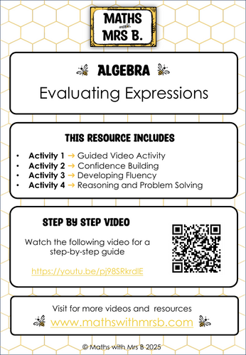 Evaluating Expressions | Maths with Mrs B.