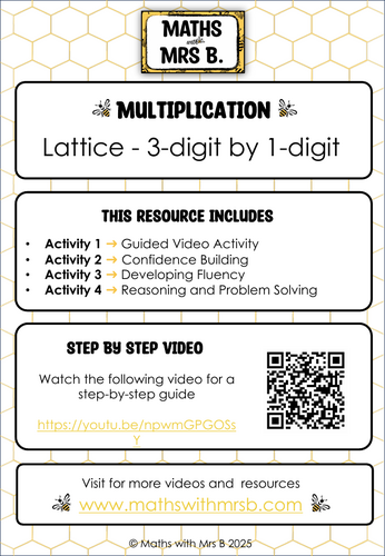 The Lattice Method | 3-digit by 1-digit | Maths with Mrs B.