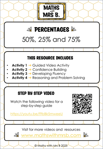 Calculate 25%, 50% and 75% of a Number | Maths with Mrs B.