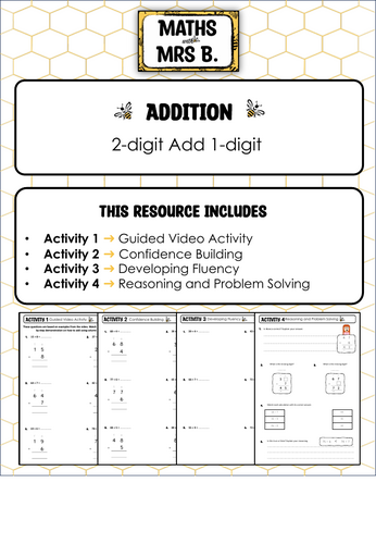 Column Addition | 2-digit Add 1-digit | Maths with Mrs B.