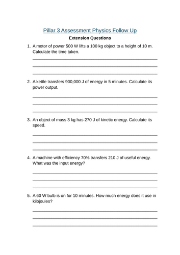 AQA Paper 1 Physics Calculations