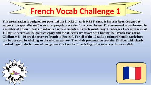 French Vocabulary Challenge