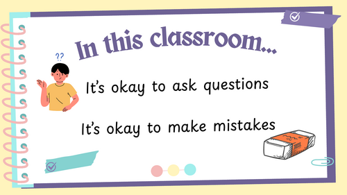 Classroom Display - in this classroom we make mistakes, we ask questions