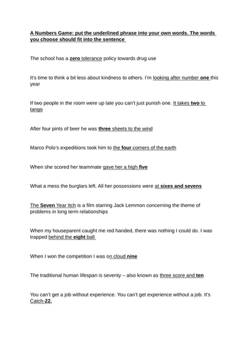 A LOAD OF QUIRKY/ FUN ENGLISH LANGUAGE CHEWPEN WORKSHEETS