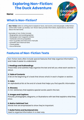 Exploring Non-Fiction Texts and Comprehension Skills