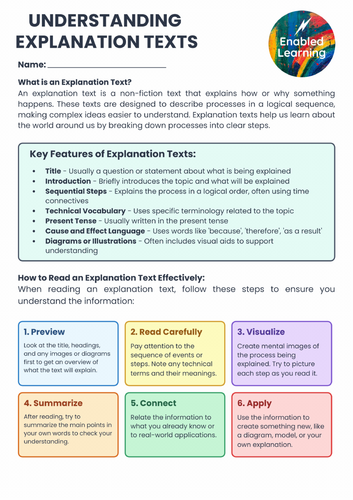Understanding Explanation Texts