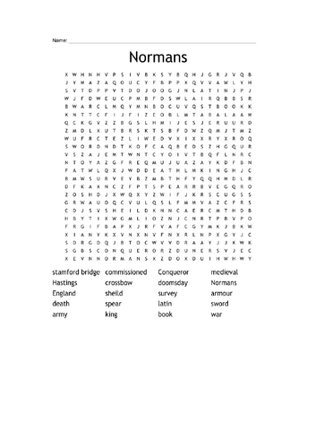 Normans - Wordsearch