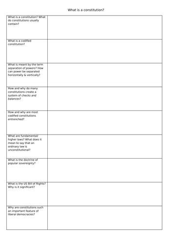 Constitutions - Introduction task.