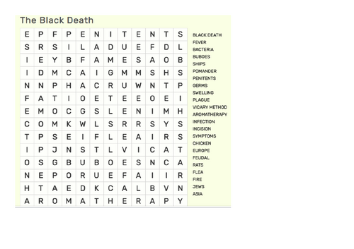 Black Death - Wordsearch