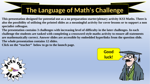 The Language of Maths