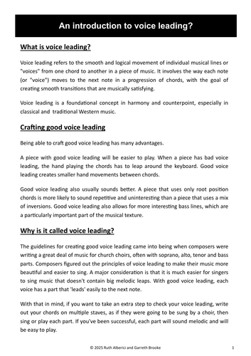 Voice Leading Worksheets