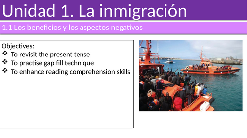 A-Level Spanish AQA La inmigración 2025 updated