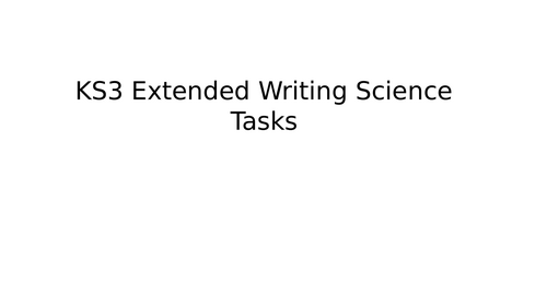 KS3 Science Extended Writing
