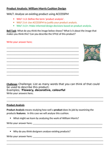 KS3 DT - ACCESS FM William Morris