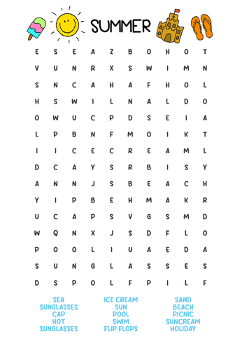 Summer Wordsearch