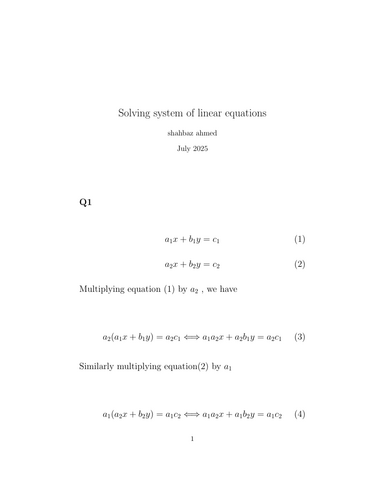 Solving system of linear equations/Work Sheet/Printable activity
