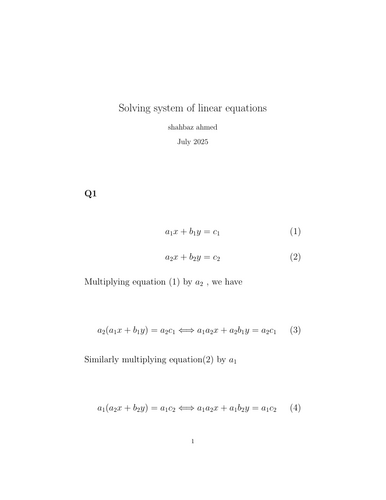 Solving system of linear equations