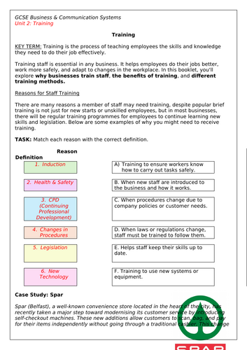 Training GCSE Business Lesson
